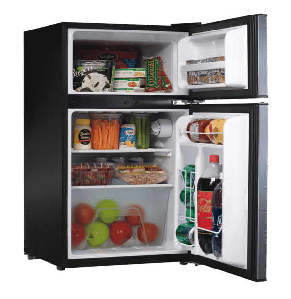 TECO TBF86SMTAG 86L 2 Door Bar Fridge – Stainless Steel Open view